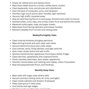 Office Cleaning Checklist (Printable PDF)