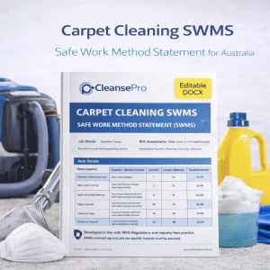 CleansePro Carpet Cleaning SWMS — editable safe work method statement for carpet cleaning contractors in Australia