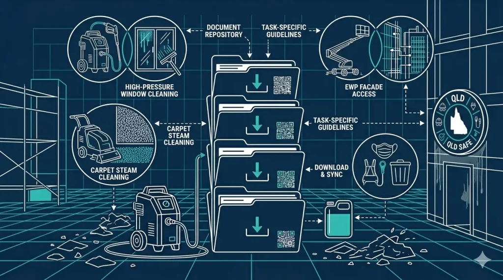 SWMS Template QLD — A Complete Guide for Queensland Cleaners (2026) 2 CleansePro cleaning SWMS templates for Queensland contractors — task-specific, editable Word format, instant download
