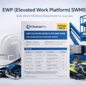 CleansePro EWP SWMS — editable elevated work platform safe work method statement for Australian cleaning and construction contractors