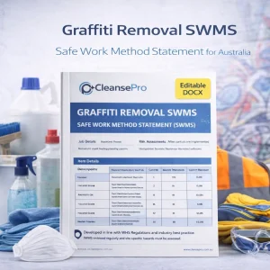 CleansePro Graffiti Removal SWMS — editable safe work method statement for graffiti removal contractors in Australia