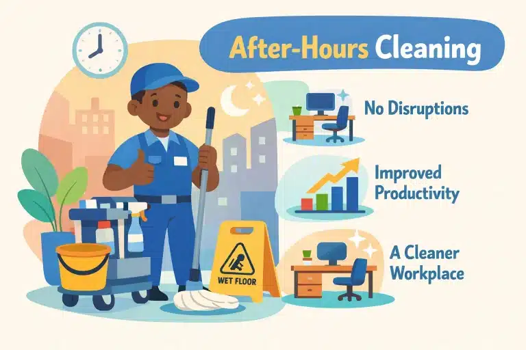 Office janitorial service advantages of after hours cleaning