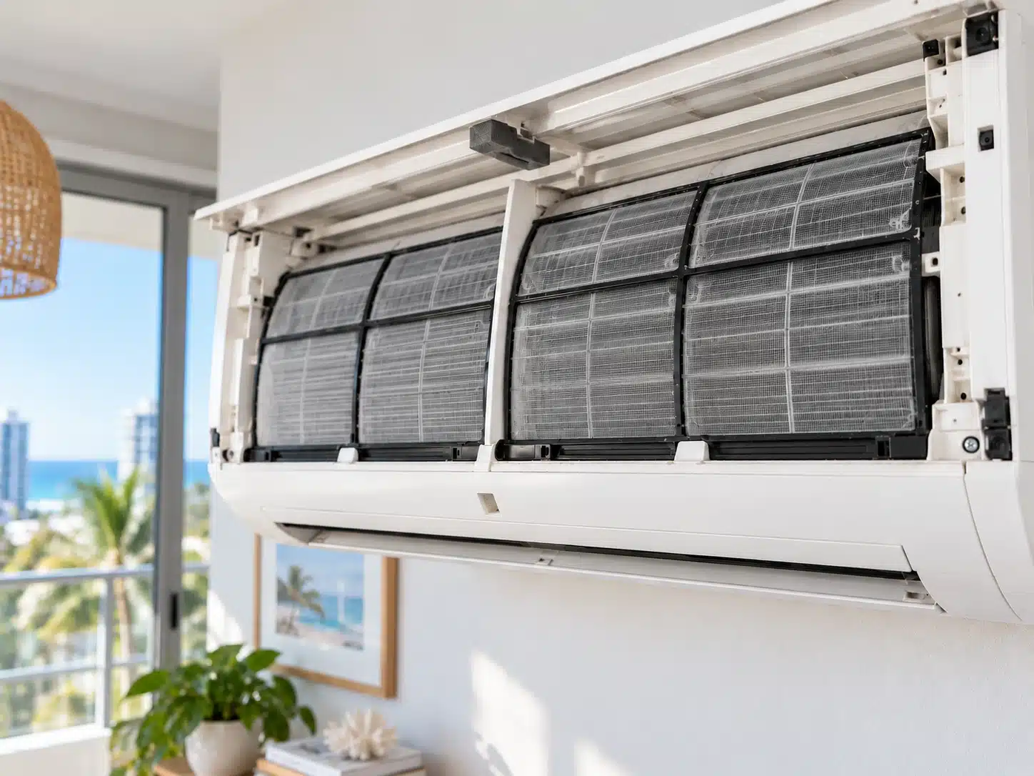 Freshly cleaned split system air conditioner after CleansePro aircon cleaning